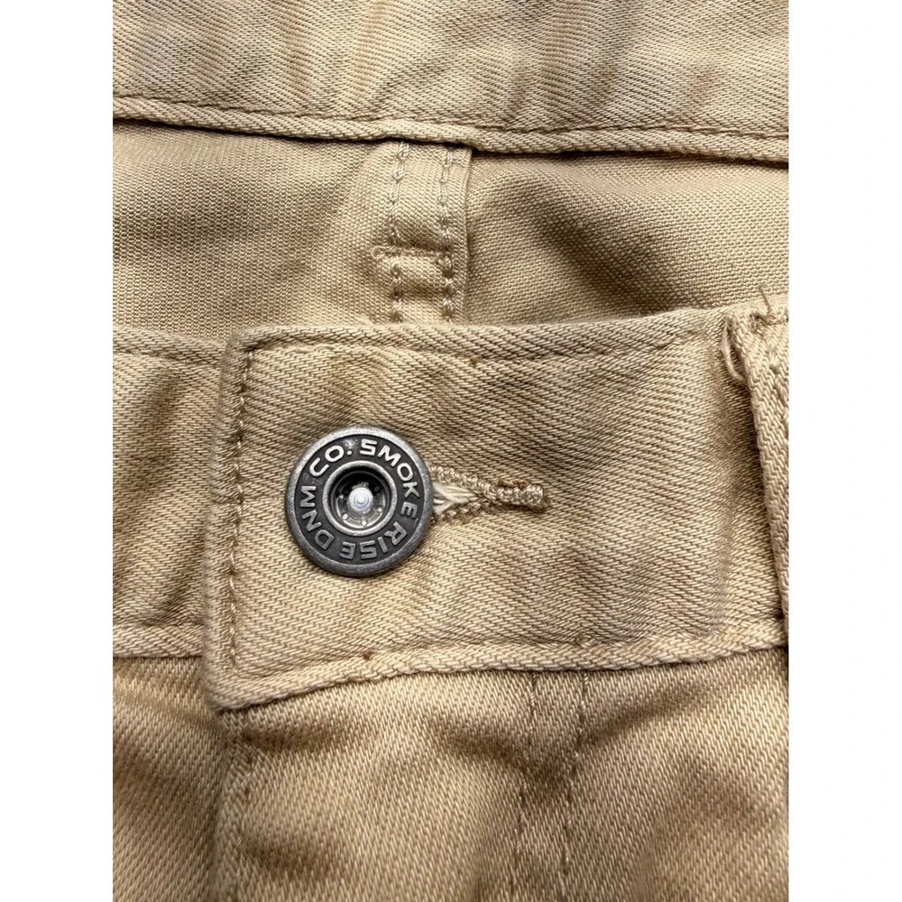 Smoke Rise DNM CO Mens Graffiti Distressed Cargo Shorts Tan Khaki Size 32 SR91